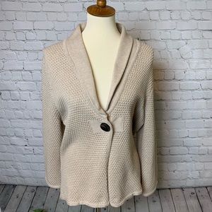 Liz Claiborne Tan Cotton Knit Cardigan XL